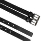 Dolce & Gabbana Black Double Strap Leather Silver Buckle Belt