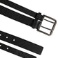 Dolce & Gabbana Black Double Strap Leather Silver Buckle Belt