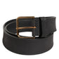 Dolce & Gabbana Black Leather Metal Buckle Classic Men Belt