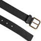 Dolce & Gabbana Black Leather Metal Buckle Classic Men Belt