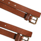 Dolce & Gabbana Brown Double Strap Leather Gold Buckle Belt