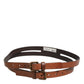 Dolce & Gabbana Brown Double Strap Leather Gold Buckle Belt