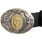 Dolce & Gabbana Black Leather Ornate Metal Buckle Men Belt