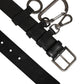 Dolce & Gabbana Black Key Ring Clip Attachments Buckle Belt