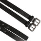 Dolce & Gabbana Black Double Strap Leather Silver Buckle Belt