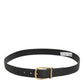 Dolce & Gabbana Black Leather Classic Metal Logo Buckle Belt