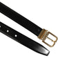 Dolce & Gabbana Black Classic Leather Gold-Tone Buckle Belt
