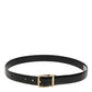 Dolce & Gabbana Black Classic Leather Gold-Tone Buckle Belt