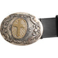 Dolce & Gabbana Black Leather Ornate Metal Buckle Men Belt