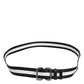 Dolce & Gabbana Black White Striped Metal Buckle Men Belt