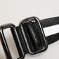 Dolce & Gabbana Black White Striped Logo Metal Buckle Belt