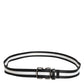 Dolce & Gabbana Black White Striped Logo Metal Buckle Belt