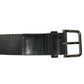 Dolce & Gabbana Black White Printed Metal Logo Buckle Belt