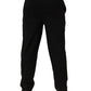 Emporio Armani Black Cotton Blend Logo Waistband Trouser Pants