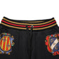 Dolce & Gabbana Black Baroque Crest Logo Men Trackpants Pants