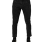 Dolce & Gabbana Dark Gray Cotton Stretch Denim Trouser Jeans