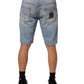 Dolce & Gabbana Blue Cotton Distressed Denim Bermuda  Shorts Mens Shorts