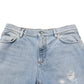 Dolce & Gabbana Blue Cotton Distressed Denim Bermuda  Shorts Mens Shorts