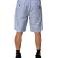 Dolce & Gabbana Light Blue Linen Mid Waist Men Bermuda Shorts Mens Shorts