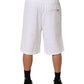 Dolce & Gabbana White Cotton Ripped Bermuda Sweatpants Shorts Mens Shorts