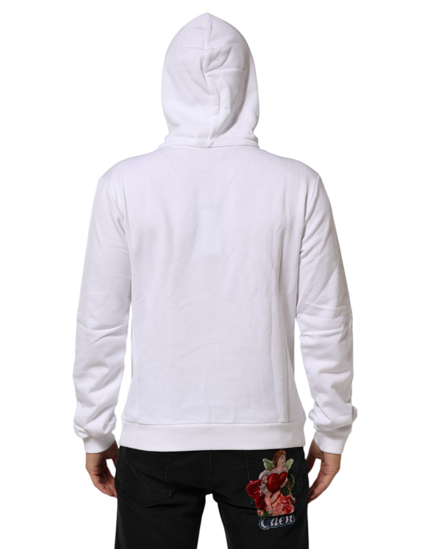 Dolce & Gabbana White Sacred Heart Hooded Sweatshirt Sweater Mens Sweater