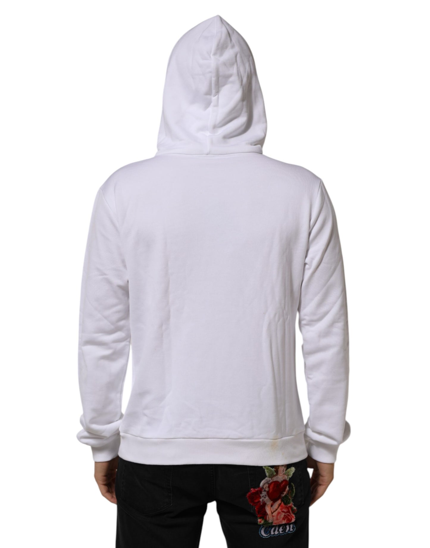 Dolce & Gabbana White Sacred Heart Hooded Sweatshirt Sweater Mens Sweater
