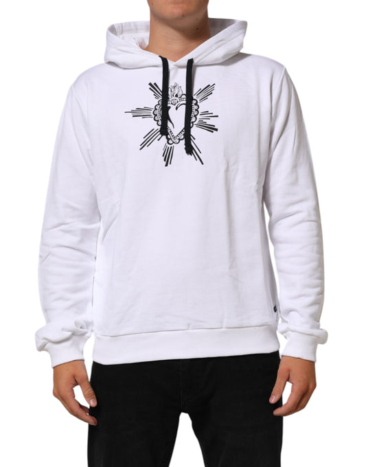 Dolce & Gabbana White Sacred Heart Hooded Sweatshirt Sweater Mens Sweater