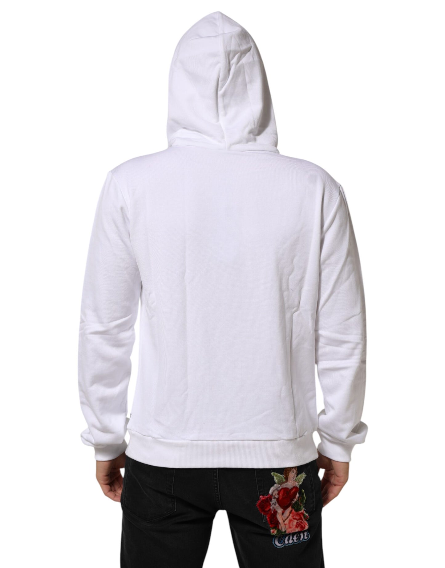 Dolce & Gabbana White Sacred Heart Hooded Sweatshirt Sweater Mens Sweater