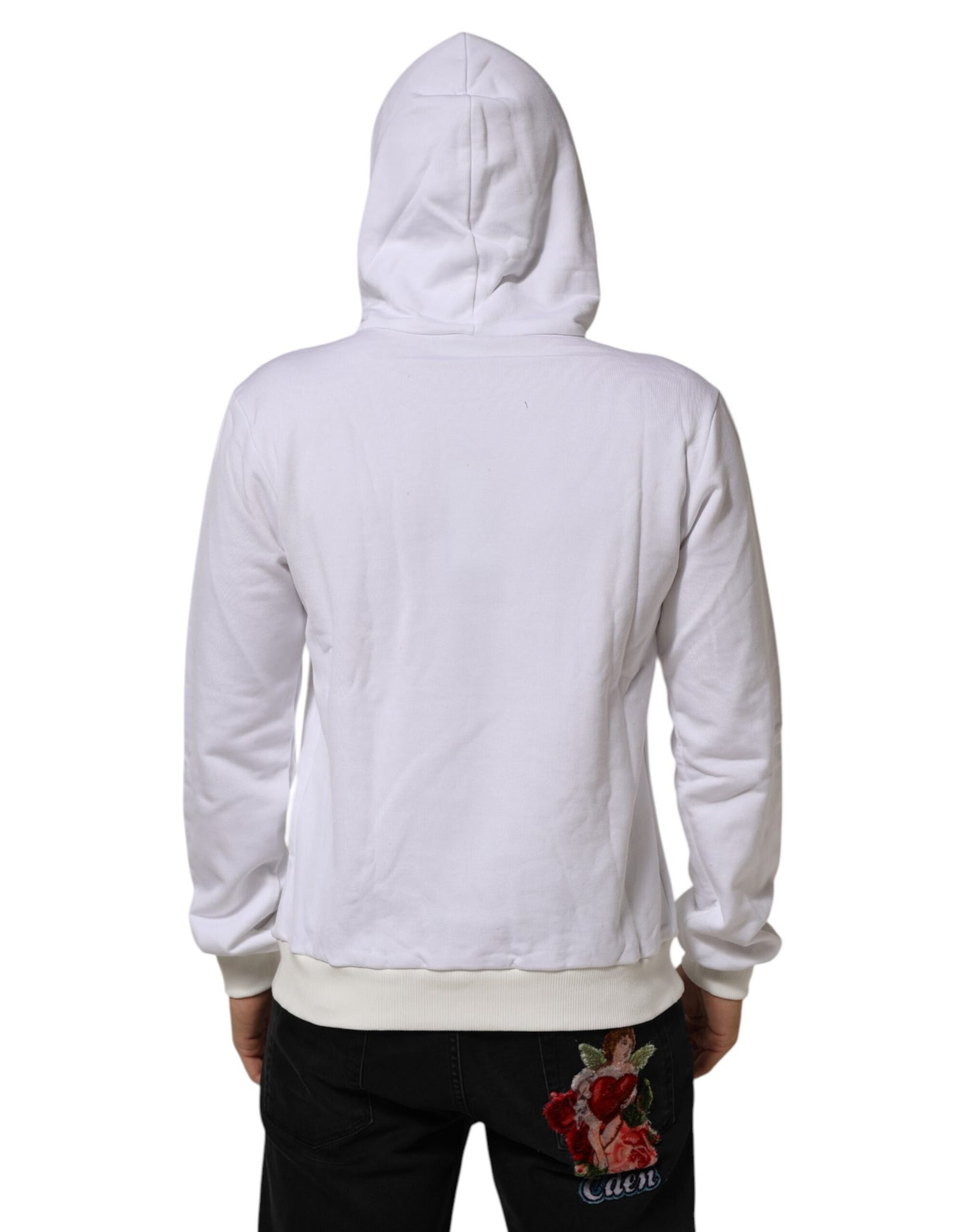 Dolce & Gabbana White Sacred Heart Hooded Sweatshirt Sweater Mens Sweater