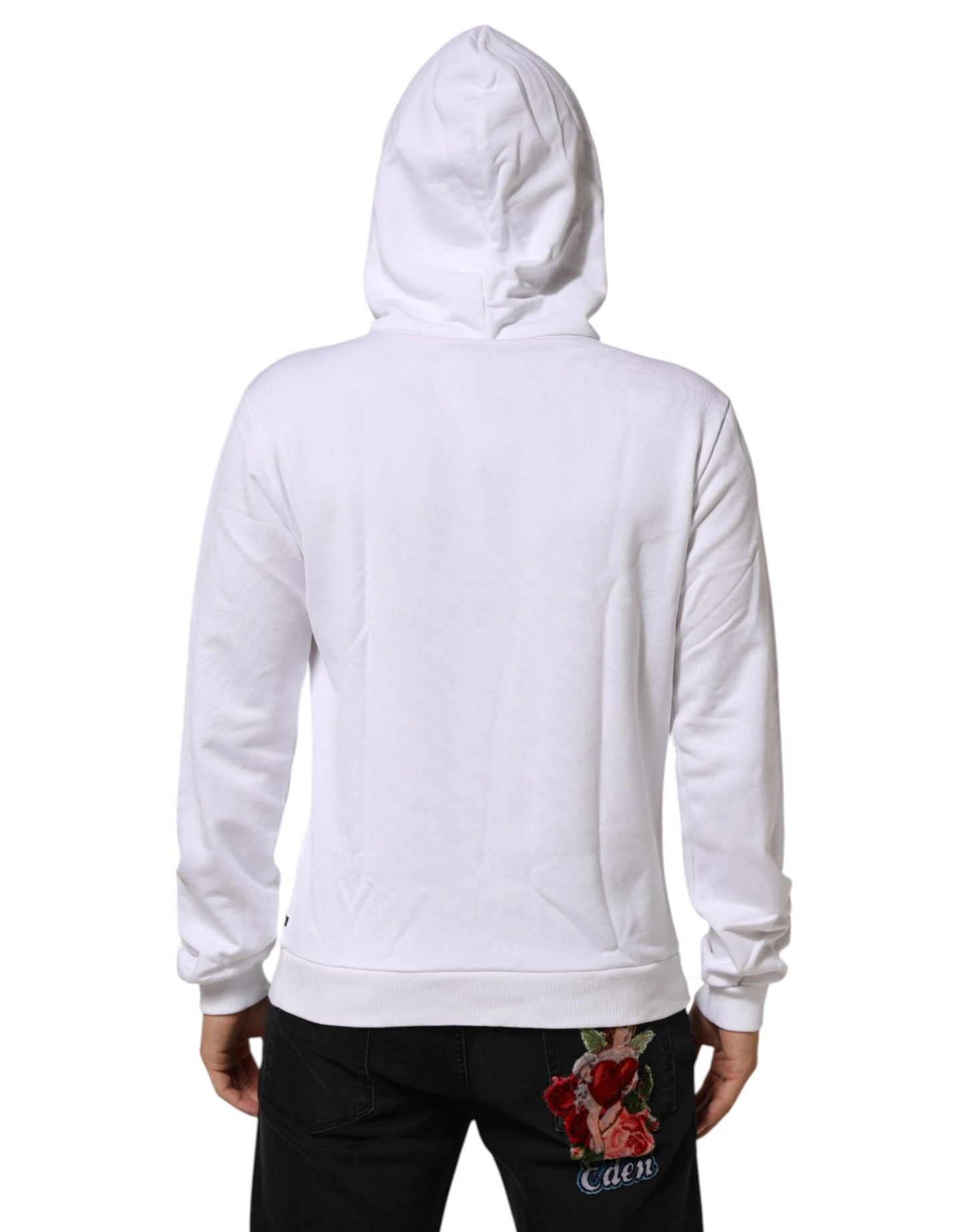 Dolce & Gabbana White Sacred Heart Hooded Sweatshirt Sweater Mens Sweater