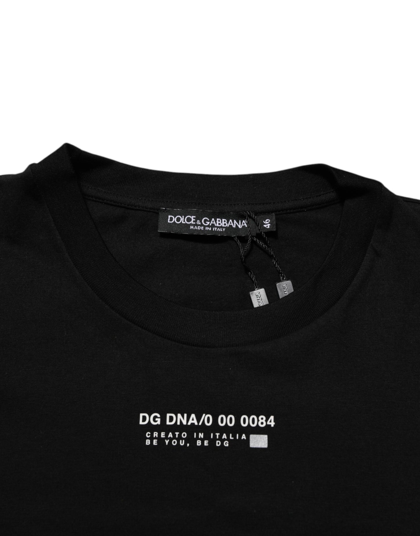 Dolce & Gabbana Black Statement Cotton Men Crew Neck T-shirt Mens T-Shirt