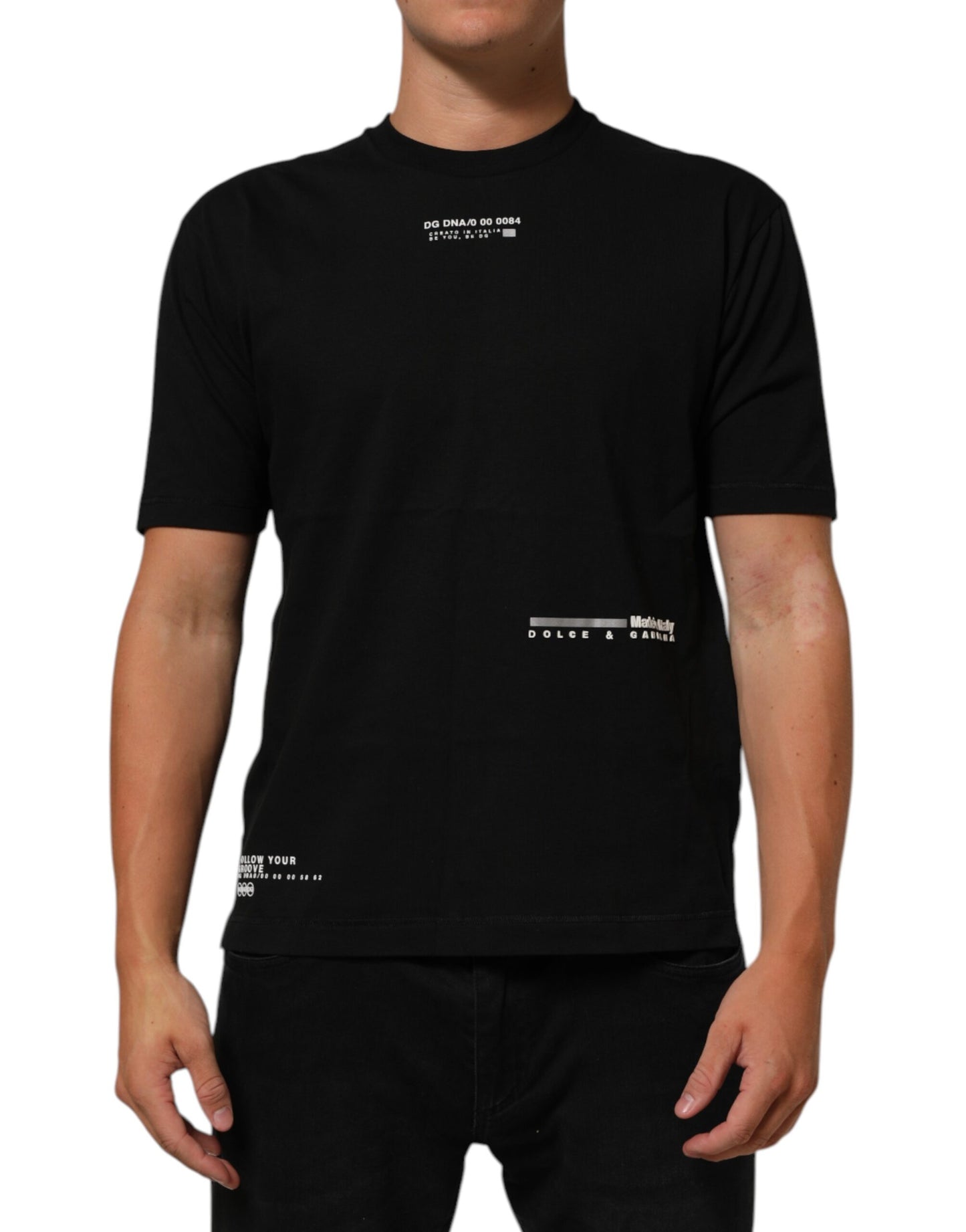 Dolce & Gabbana Black Statement Cotton Men Crew Neck T-shirt Mens T-Shirt
