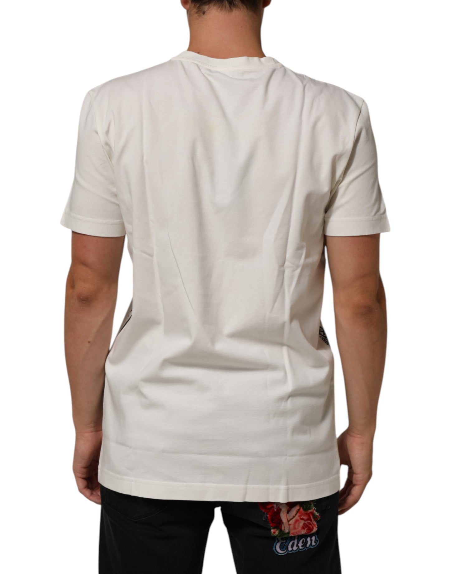 Dolce & Gabbana White Cotton Logo Bandana Print Men T-shirt Mens T-Shirt