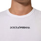 Dolce & Gabbana White Logo Print Cotton Crew Neck Men T-shirt Mens T-Shirt