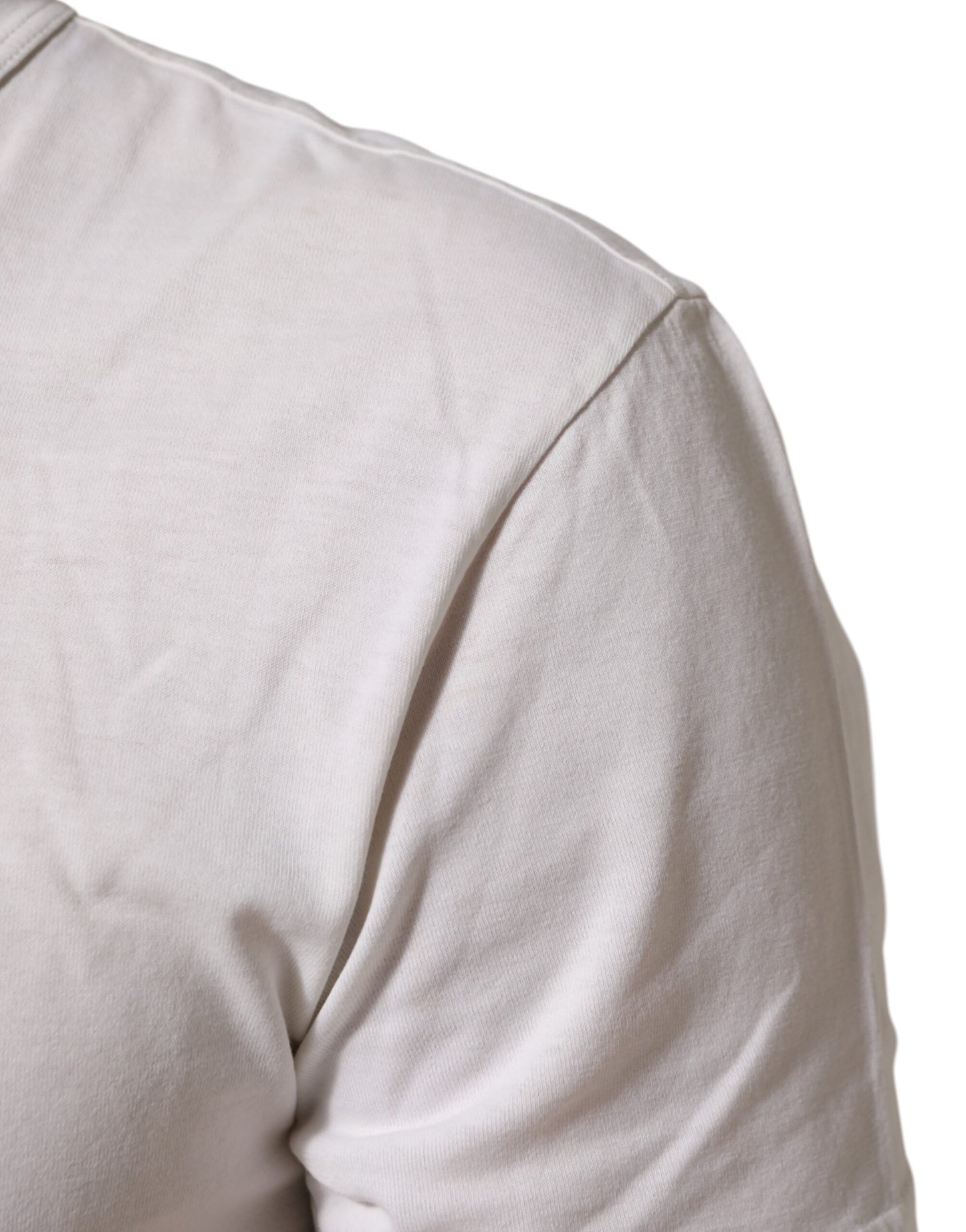 Dolce & Gabbana White Logo Print Cotton Crew Neck Men T-shirt Mens T-Shirt