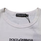Dolce & Gabbana White Logo Print Cotton Crew Neck Men T-shirt Mens T-Shirt