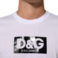 Dolce & Gabbana White Logo Print Cotton Crew Neck T-shirt Mens T-Shirt