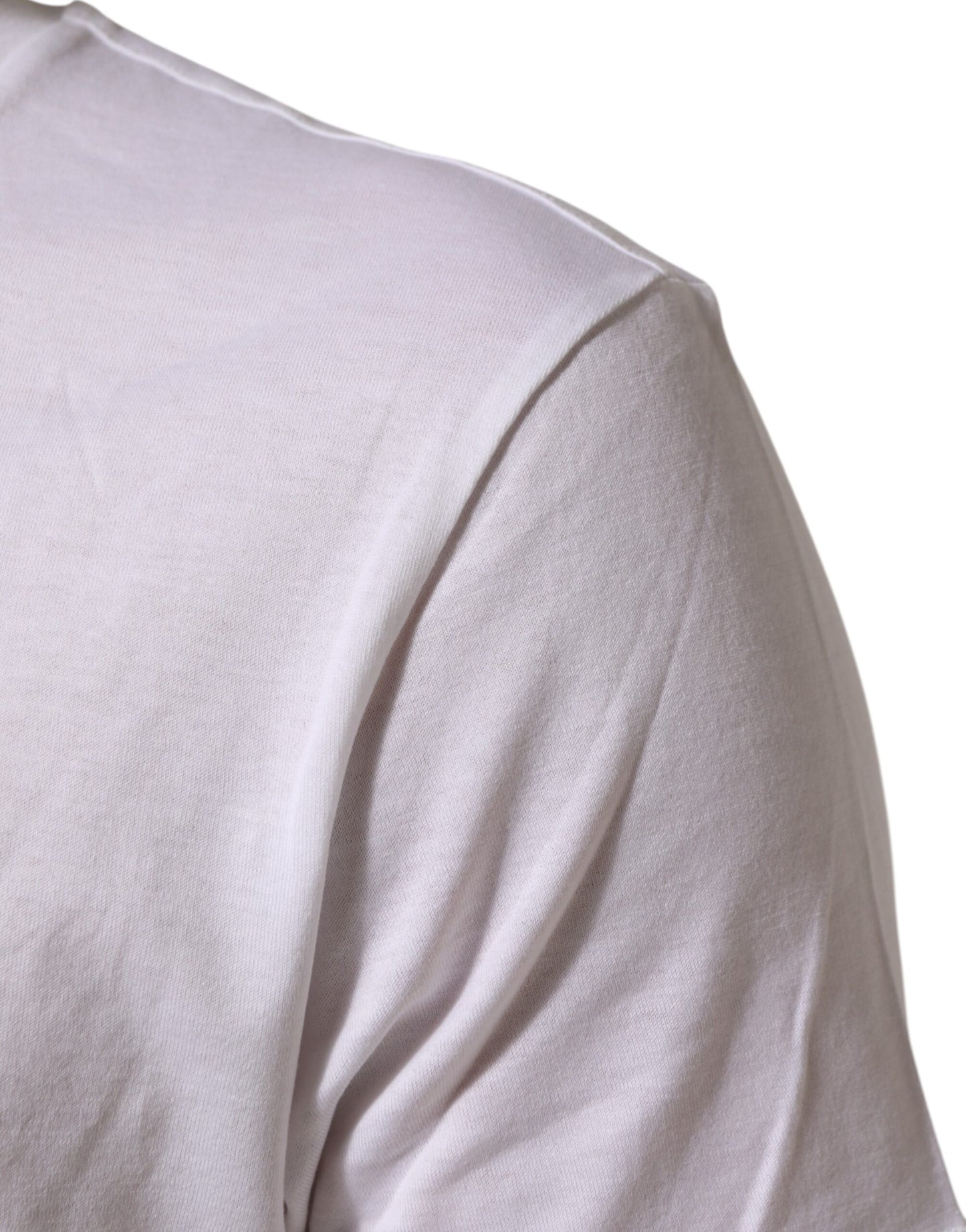 Dolce & Gabbana White Logo Print Cotton Crew Neck T-shirt Mens T-Shirt