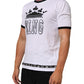 Dolce & Gabbana White Cotton Crown King Embroidery T-shirt Mens T-Shirt