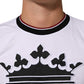 Dolce & Gabbana White Cotton Crown King Embroidery T-shirt Mens T-Shirt