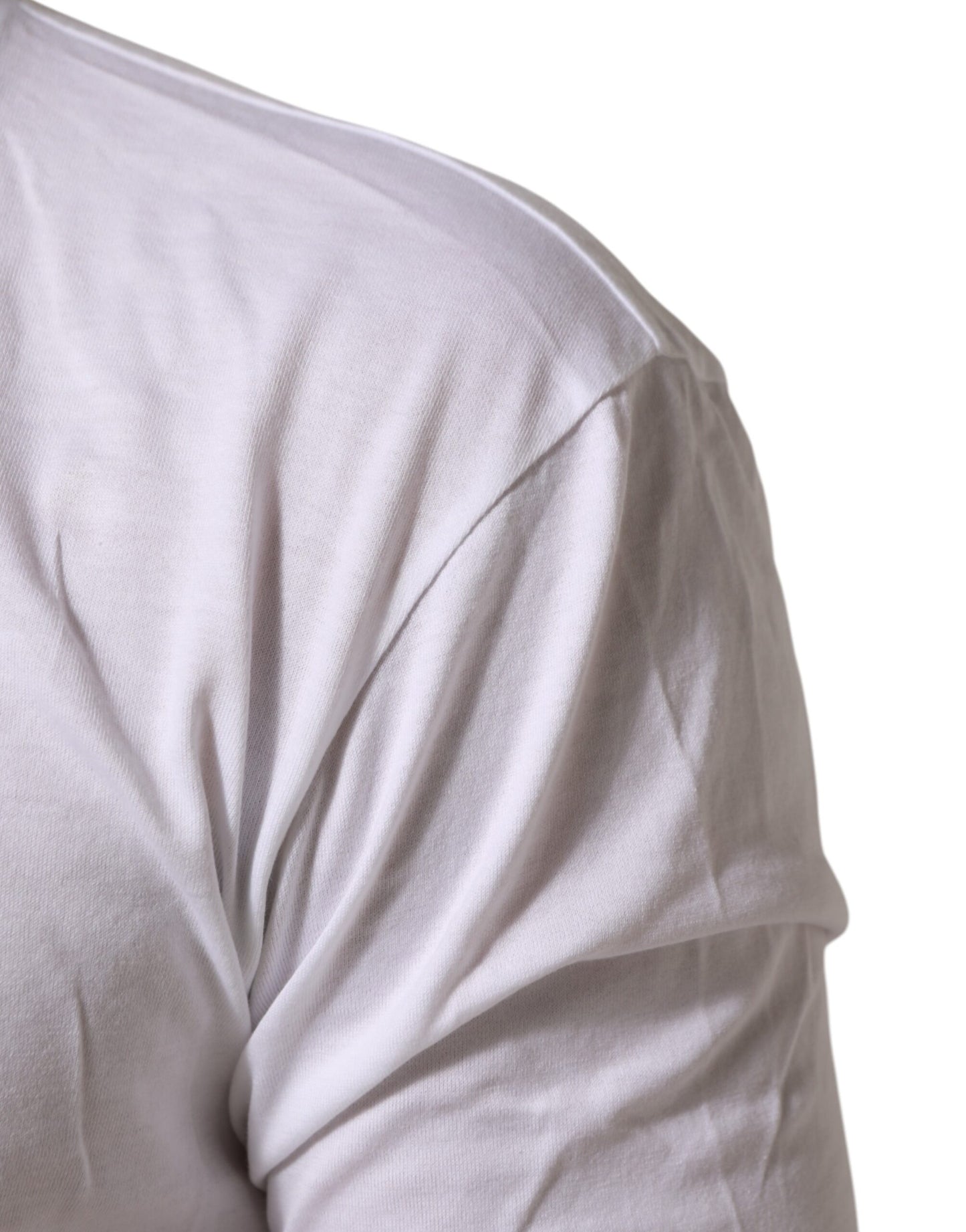 Dolce & Gabbana White Cotton Crown King Embroidery T-shirt Mens T-Shirt