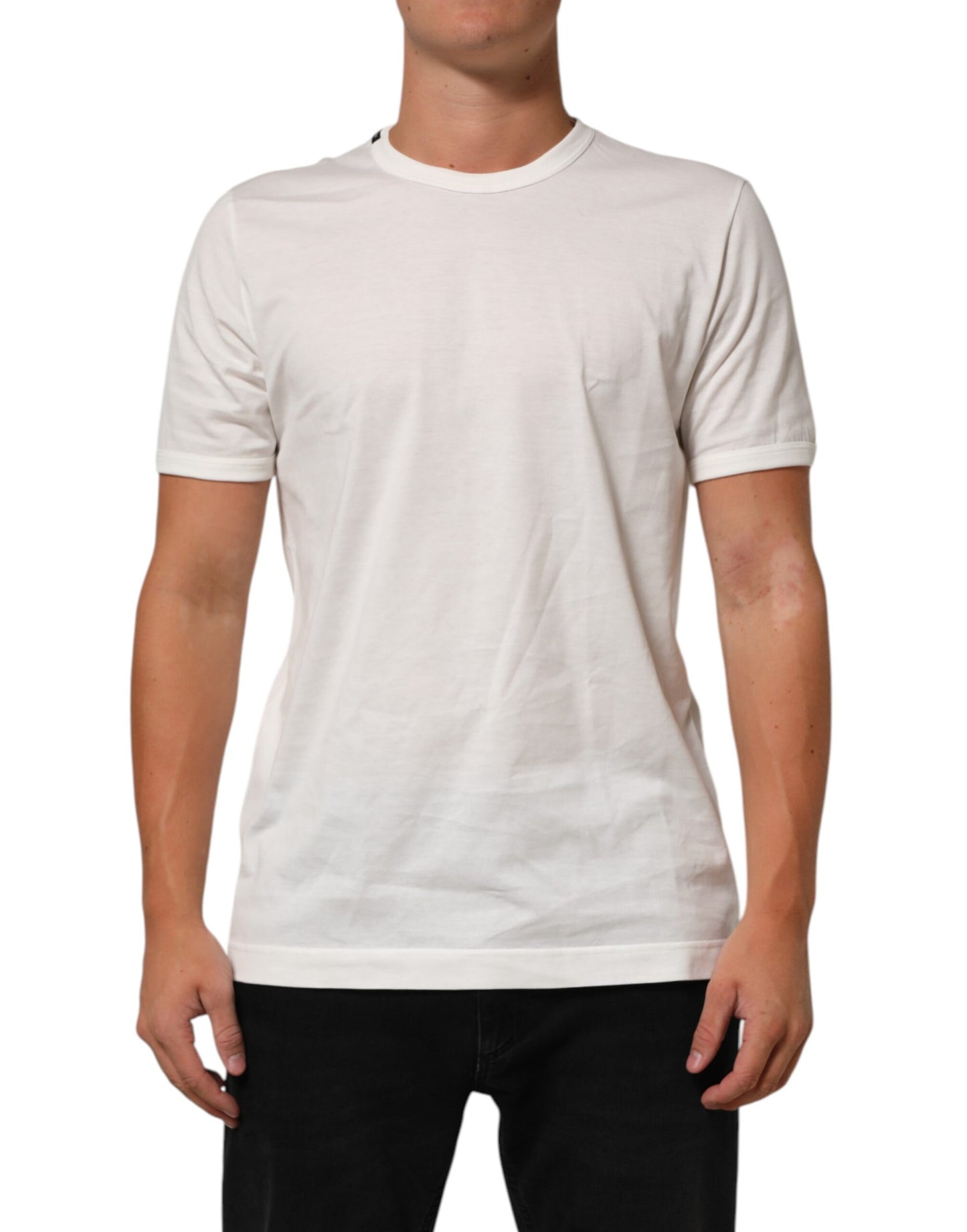 Dolce & Gabbana White Cotton Goodluck 2020 Crew Neck T-shirt Mens T-Shirt