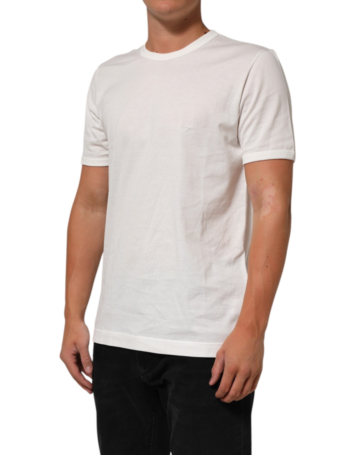 Dolce & Gabbana White Cotton Goodluck 2020 Crew Neck T-shirt Mens T-Shirt