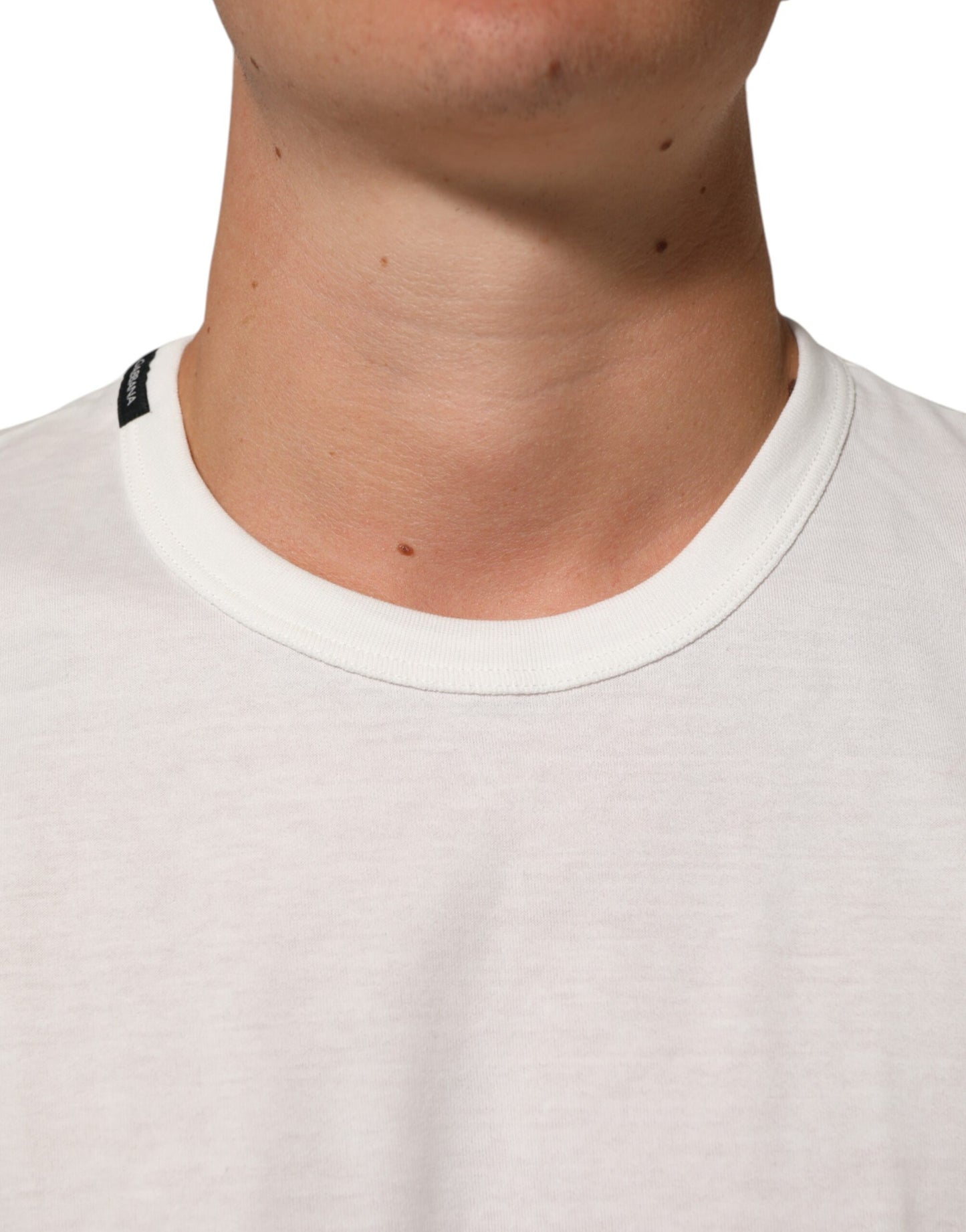 Dolce & Gabbana White Cotton Goodluck 2020 Crew Neck T-shirt Mens T-Shirt