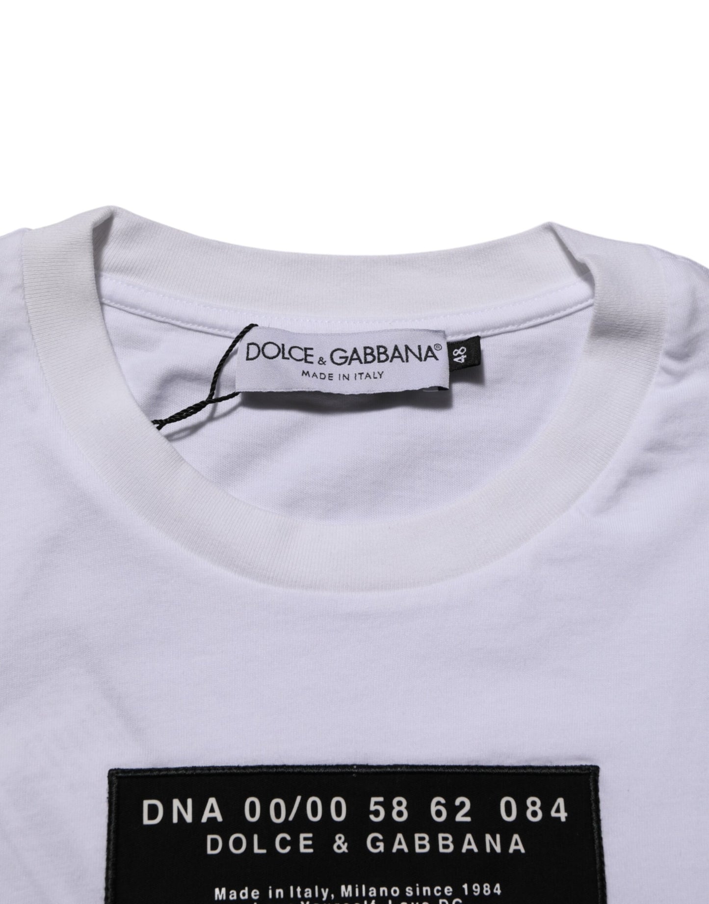 Dolce & Gabbana White Cotton Logo Print Crew Neck Men T-shirt Mens T-Shirt
