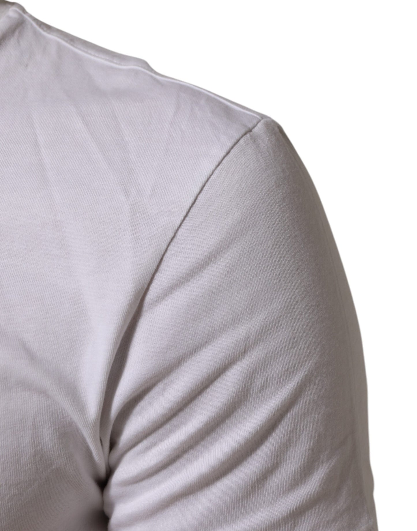 Dolce & Gabbana White Cotton Logo Print Crew Neck Men T-shirt Mens T-Shirt