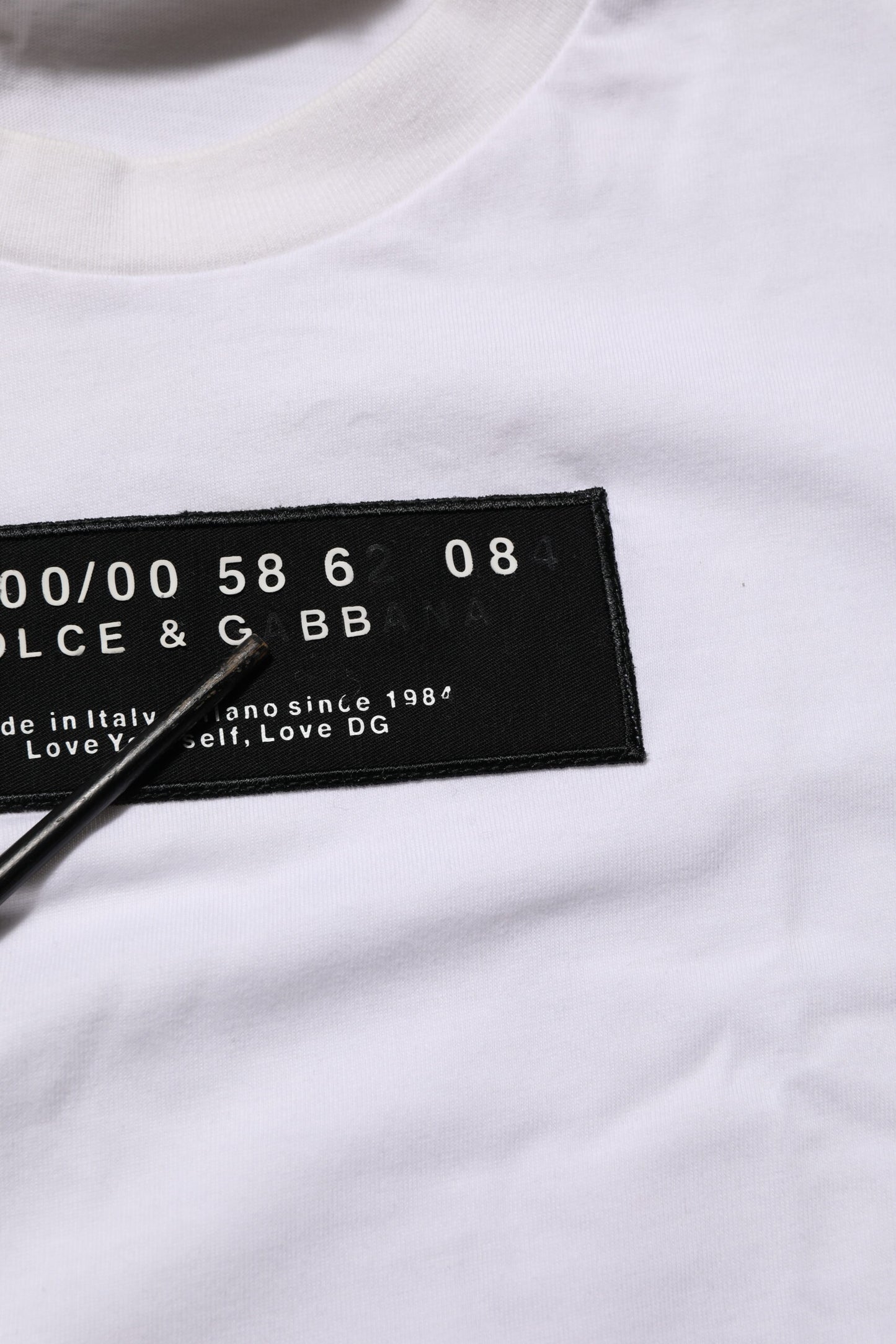 Dolce & Gabbana White Cotton Logo Print Crew Neck Men T-shirt Mens T-Shirt