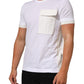 Dolce & Gabbana White Cotton Pocket Crew Neck Men Tee T-shirt Mens T-Shirt