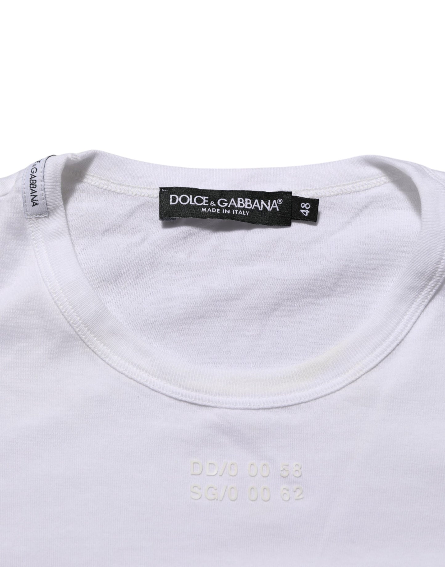 Dolce & Gabbana White Cotton Pocket Crew Neck Men Tee T-shirt Mens T-Shirt