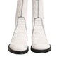 Dolce & Gabbana White Lambskin Leather Mid Calf Boots Shoes